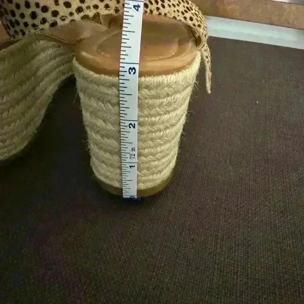 NWT J.Crew Leopard Calfhair Platform Espadrilles